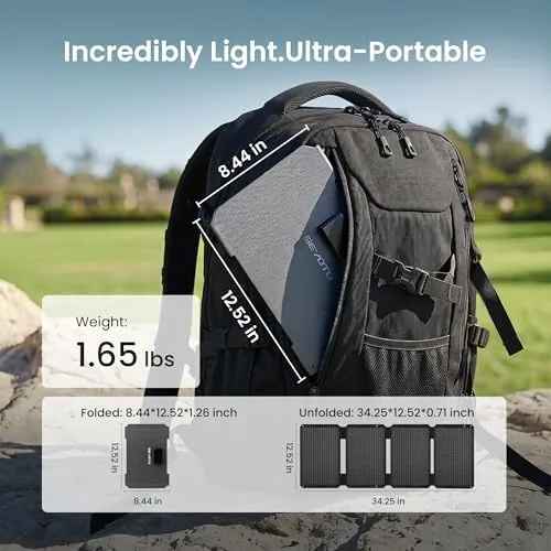 The 45W Portable Solar Panel Charger, 25.4% Efficiency, Dual USB-C | in real use