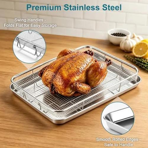 Another view of the E-far Air Fryer Basket for Oven, Large Air Fryer Basket