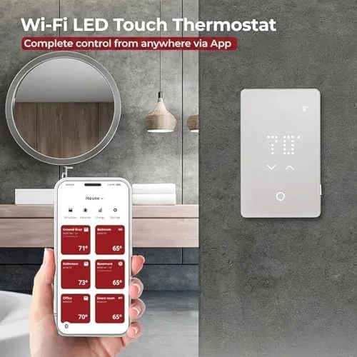 Close look at the LED Smart Heated Floor Thermostat - WiFi & Touchscreen build quality