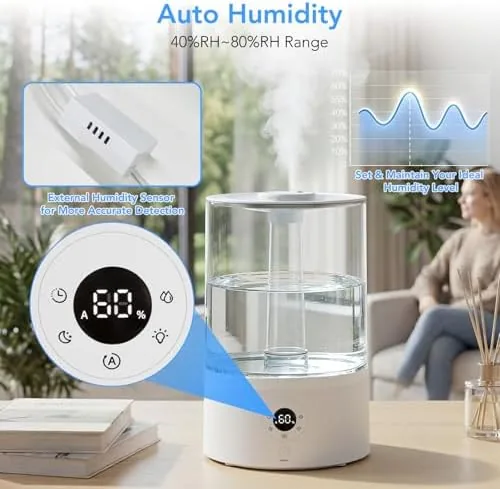 The Electactic 3.8L Top Fill Humidifier for Bedroom, Auto Constant Humidity in real use
