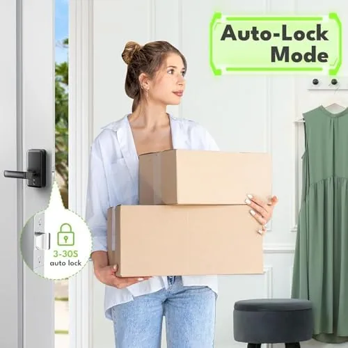 The lock installed on an interior bedroom door