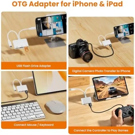 Another view of the 3in1 USB-C and Lightning to HDMI Adapter & OTG Adapter