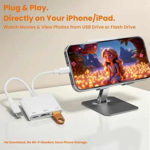 The 3in1 USB-C and Lightning to HDMI Adapter & OTG Adapter compared in context