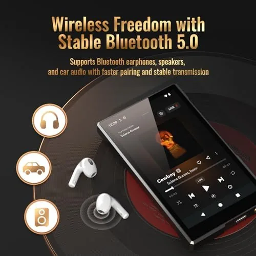 Another view of the MP3 Player with Bluetooth and WiFi, 5" HD Touchscreen |