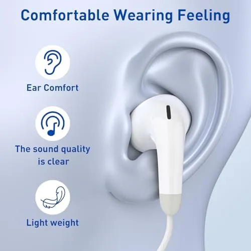 Another view of the USB C Headphones, 2 Pack Wired Earbuds, Type C Headphones