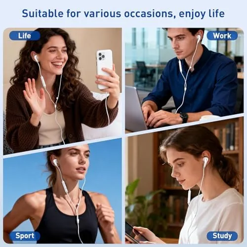 The USB C Headphones, 2 Pack Wired Earbuds, Type C Headphones compared in context