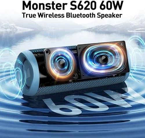 Detail shot of the Monster S620 Bluetooth Speaker, Wireless Portable Outdoor Bluetooth Speakers, 60W features