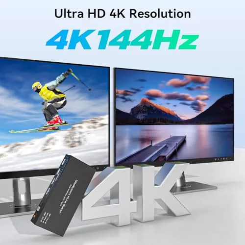 Another view of the Displayport KVM Switch 2 Monitors 2 Computers 4K@144Hz USB3.0 KVM