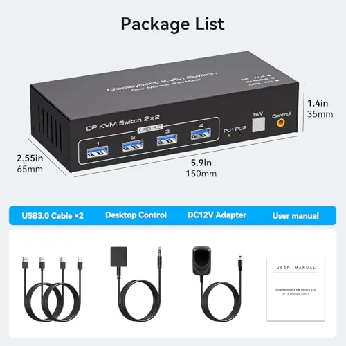 Testing the Displayport KVM Switch 2 Monitors 2 Computers 4K@144Hz USB3.0 KVM over two weeks