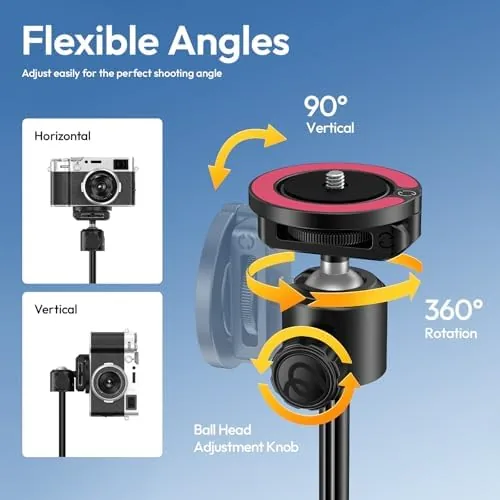 Another view of the ULANZI MT44M Auto Open Magnetic Phone Tripod, 59" Selfie Stick