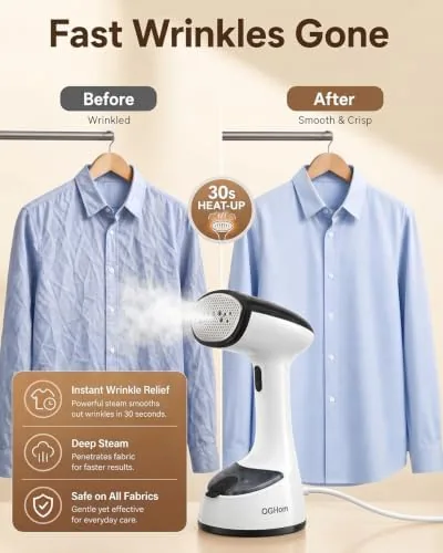 Another view of the Handheld Clothes Steamer, 1000W Foldable Garment Steamer for Travel |
