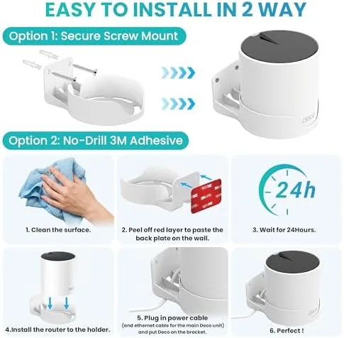 Another view of the Sootozy Wall Mount Holder for Tp-Link Deco x55 AX3000 WiFi