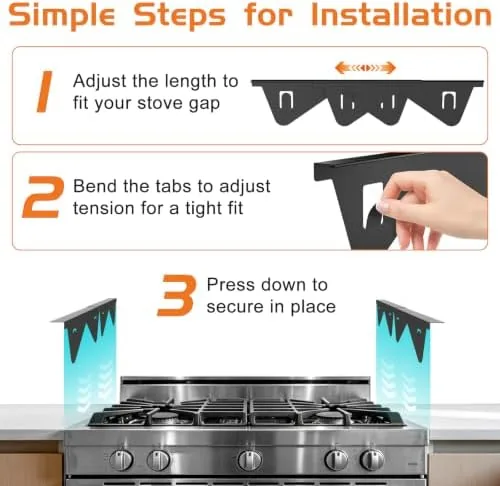 The gap cover retracted to allow access to the space behind the stove