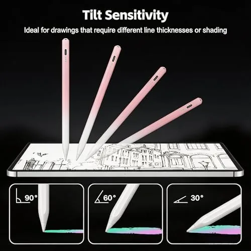 Another view of the Stylus Pen for iPad 2026-2018 with 13mins Fast Charge,Tilt Sensitivity