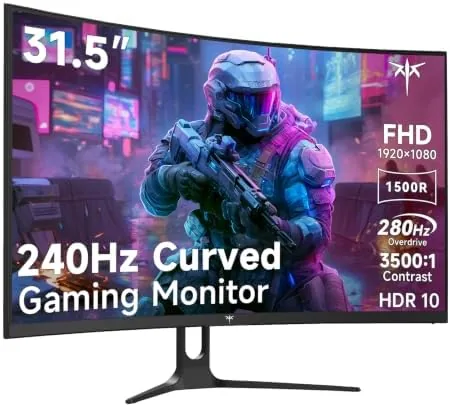 Overview of the KTC 32 Inch 280Hz 240Hz Curved Gaming Monitor, FHD PC