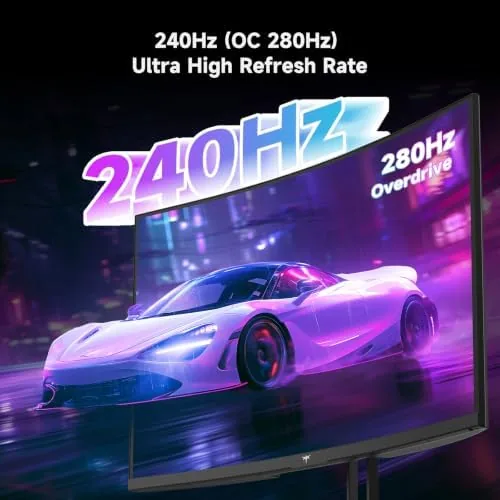 Close look at the KTC 32 Inch 280Hz 240Hz Curved Gaming Monitor, FHD PC build quality
