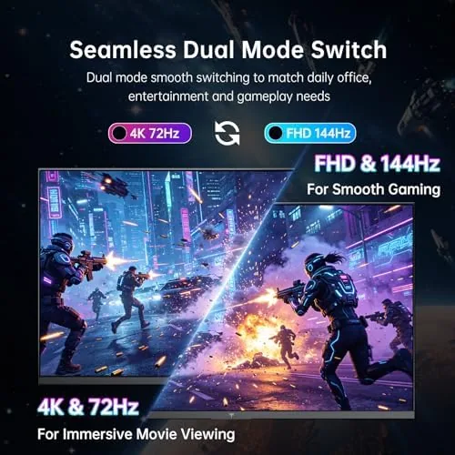 Close look at the KTC 27 Inch 4K QD-Mini LED White Gaming Monitor Dual build quality