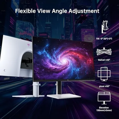 Another view of the KTC 27 Inch 4K QD-Mini LED White Gaming Monitor Dual