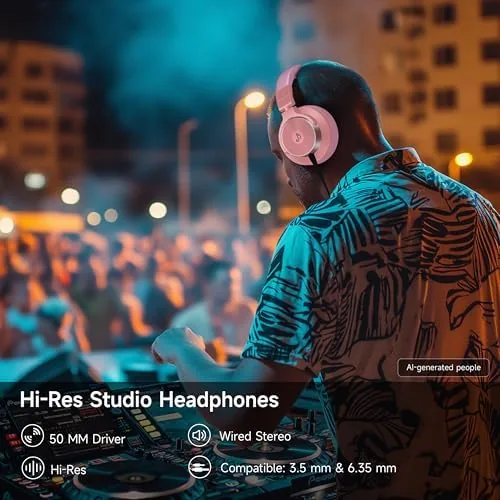 Close look at the Wired Headphones, Over Ear Headphones for Studio Monitor & Mixing build quality