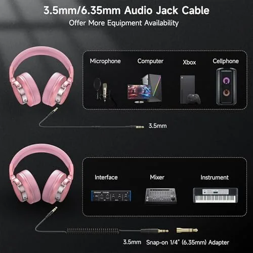 Another view of the Wired Headphones, Over Ear Headphones for Studio Monitor & Mixing