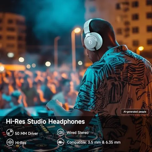 Close look at the Wired Headphones, Over Ear Headphones for Studio Monitor & Mixing build quality