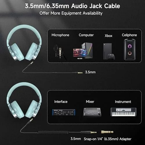 Another view of the Wired Headphones, Over Ear Headphones for Studio Monitor & Mixing