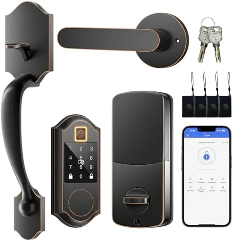 Fingerprint Smart Front Door Lock Set, Keyless Entry Door Lock with Handle, Smart Door Review: Tested and Rated