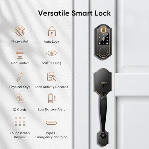 Close look at the Fingerprint Smart Front Door Lock Set, Keyless Entry Door Lock build quality