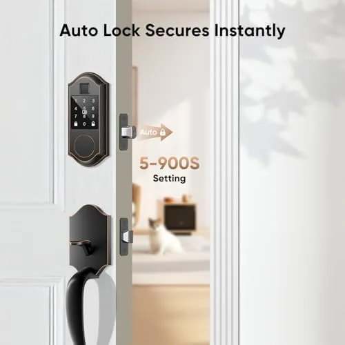 Another view of the Fingerprint Smart Front Door Lock Set, Keyless Entry Door Lock