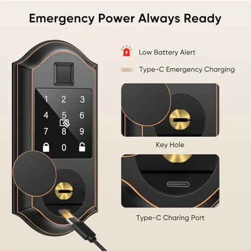 The Fingerprint Smart Front Door Lock Set, Keyless Entry Door Lock compared in context