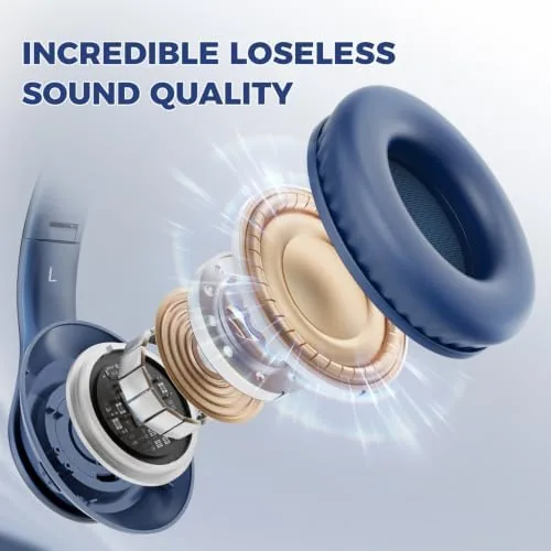 Close look at the Uliptz Bluetooth Headphones Over Ear, Wireless HiFi Stereo Foldable Headset build quality