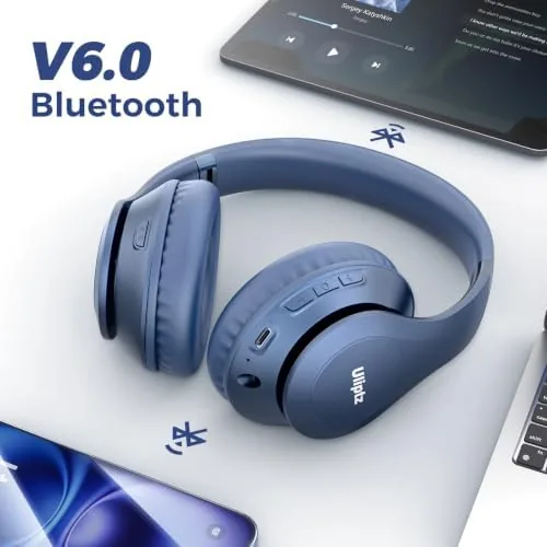 Another view of the Uliptz Bluetooth Headphones Over Ear, Wireless HiFi Stereo Foldable Headset