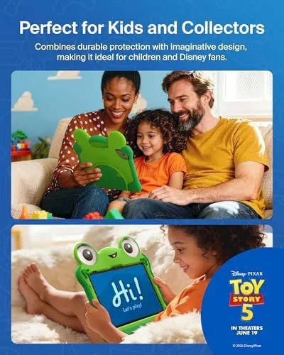 The Belkin Disney Pixar Toy Story 5 Lilypad iPad A16 Kids in real use