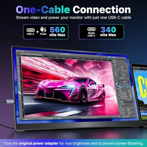 The VisionOwl Portable Monitor 19 Inch 4K UHD 144Hz 560 nits in real use