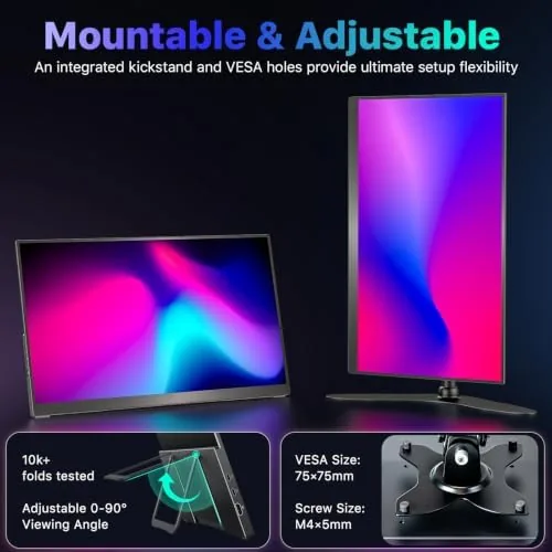 The VisionOwl Portable Monitor 19 Inch 4K UHD 144Hz 560 nits compared in context