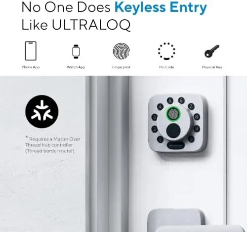 Close up of the Bolt SE fingerprint sensor, keypad, and key cylinder