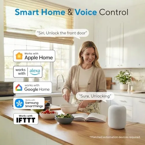 The app showing remote unlock controls and recent lock activity