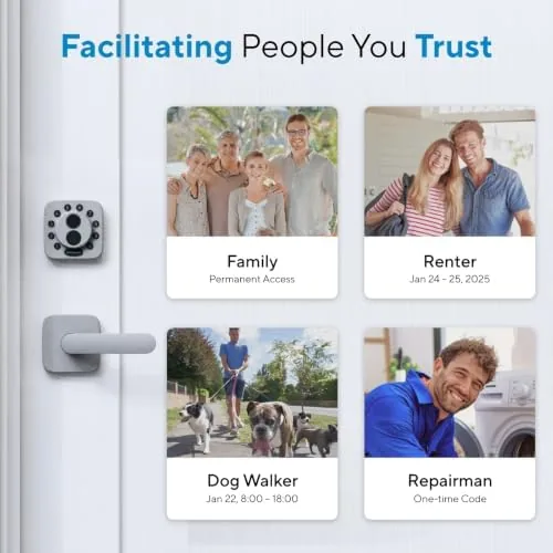 A family member using a guest code on the Bolt SE keypad at the front door