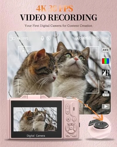 Close up of the 180 degree flip screen rotated to face forward for vlogging