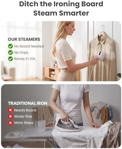 The Steamer for Clothes, Handheld Portable Iron Steamer, 2-in-1 Dry & in real use