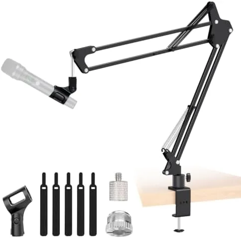 Mic Boom Arm, 1/4 3/8 5/8" Low Profile Microphone Stand, Cable Management | 360° Review: Tested and Rated