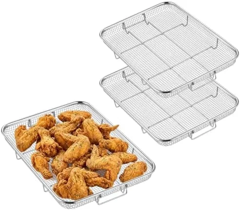 Leonyo 11.8x9IN Stainless Steel Air Fryer Baskets for Oven, 3 Pack | Commercial Non-Toxic Review: Tested and Rated