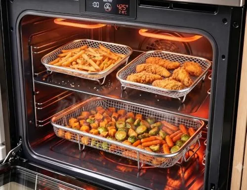 The Leonyo 11.8x9IN Stainless Steel Air Fryer Baskets for Oven, 3 compared in context