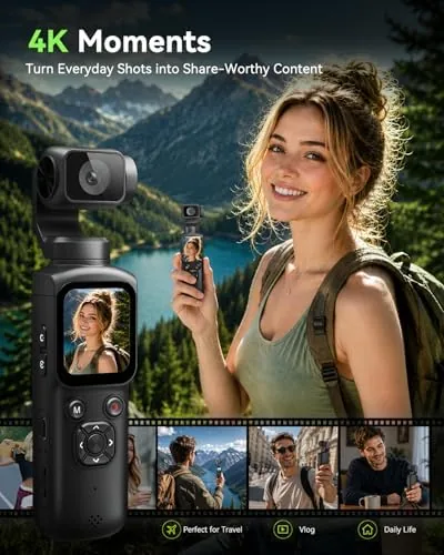 Close look at the 4K Vlogging Camera for Beginners, PDAF Autofocus, AI Face Tracking build quality