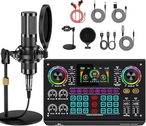 Audio Mixer Podcast Equipment Bundle Live Sound Card with P15 Microphone Voice Changer Sound Review: Tested and Rated