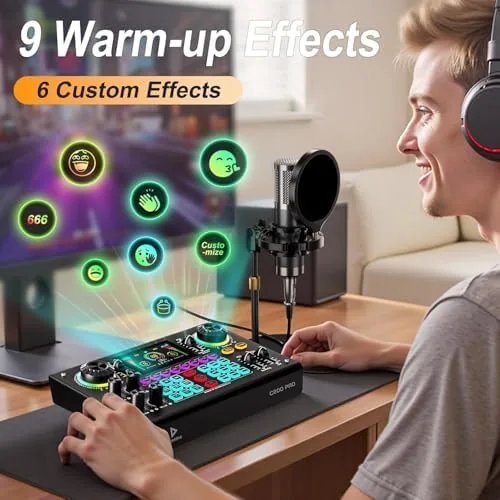 Another view of the Audio Mixer Podcast Equipment Bundle Live Sound Card with P15