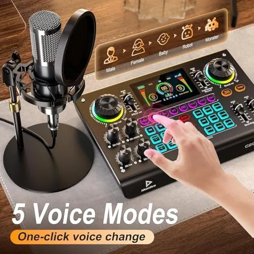 The Audio Mixer Podcast Equipment Bundle Live Sound Card with P15 compared in context