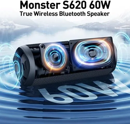 Detail shot of the Monster S620 Bluetooth Speaker, Wireless Portable Outdoor Bluetooth Speakers, 60W features