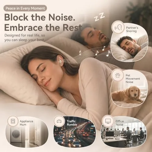 Close look at the OHAYO A10 Sleep Earbuds, Noise Isolation with 72H Playtime, Ultra-Thin build quality