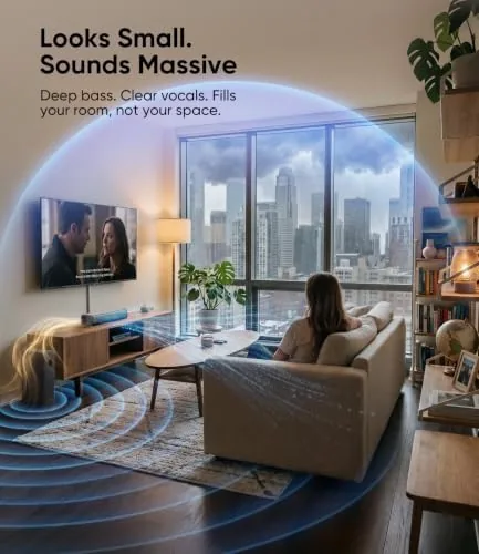The Saiyin 11.7" Sound Bar with Subwoofer, Deep Bass, Bluetooth/AUX/Optical | compared in context